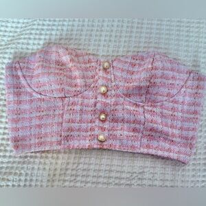 Cider ladies small Pink and White Bustier Top